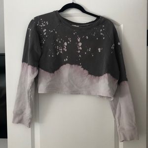 Cropped hand bleached sweater